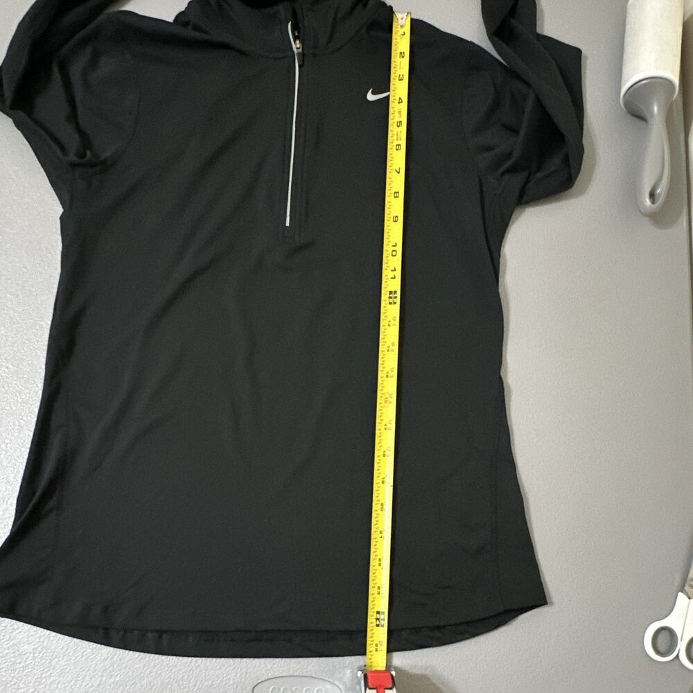 Nike Dri-FIT Womens Running 1/4 Zip Mock Neck Long Sleeve Black M Reflective - Picture 7 of 14